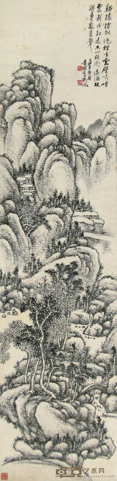 吴待秋 辛巳（1941年）作 东山泉声 镜心 129×32cm